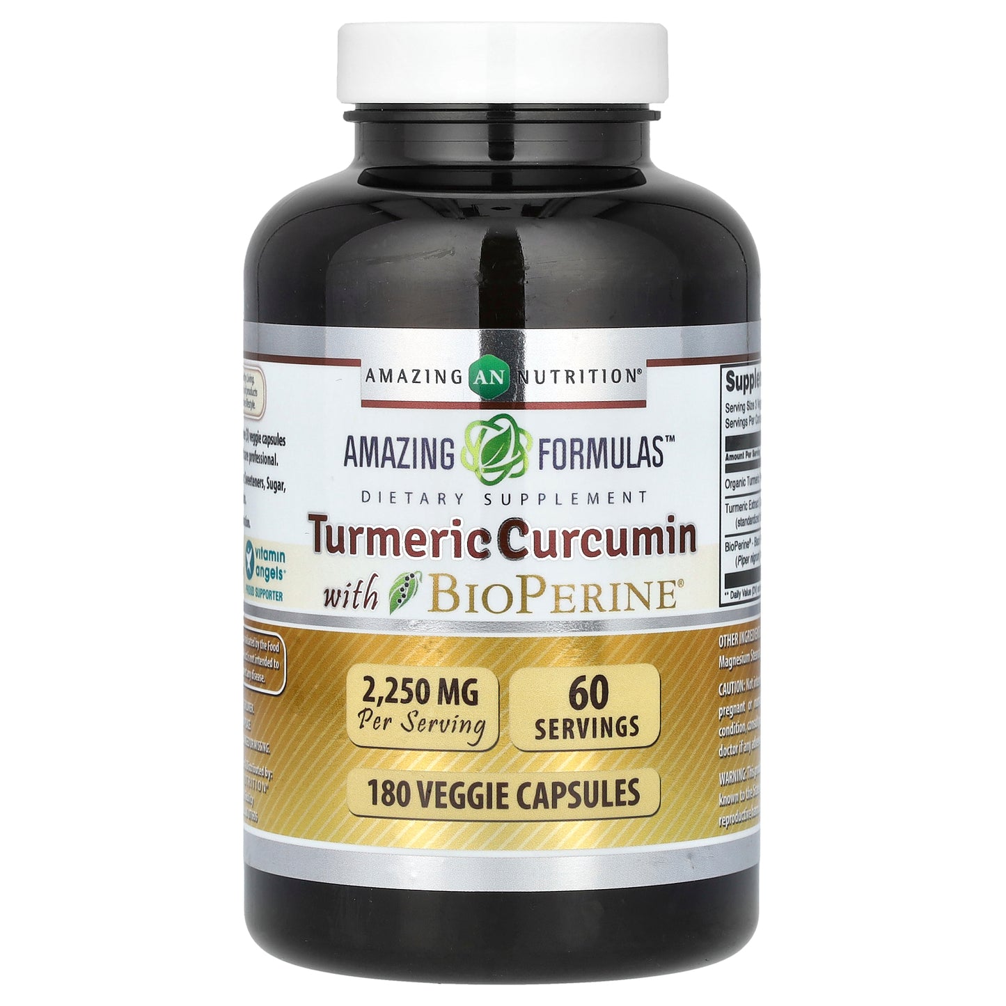 Amazing Nutrition, Turmeric Curcumin with BioPerine, 180 Veggie Capsules