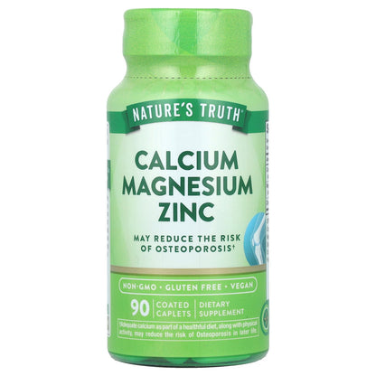 Nature's Truth, Calcium Magnesium Zinc, 90 Coated Caplets