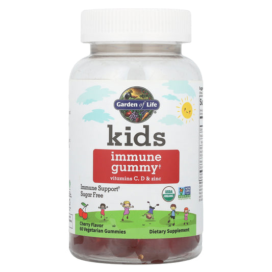 Garden of Life, Kid's Immune Gummy + Vitamin C, D & Zinc, Cherry, 60 Vegetarian Gummies