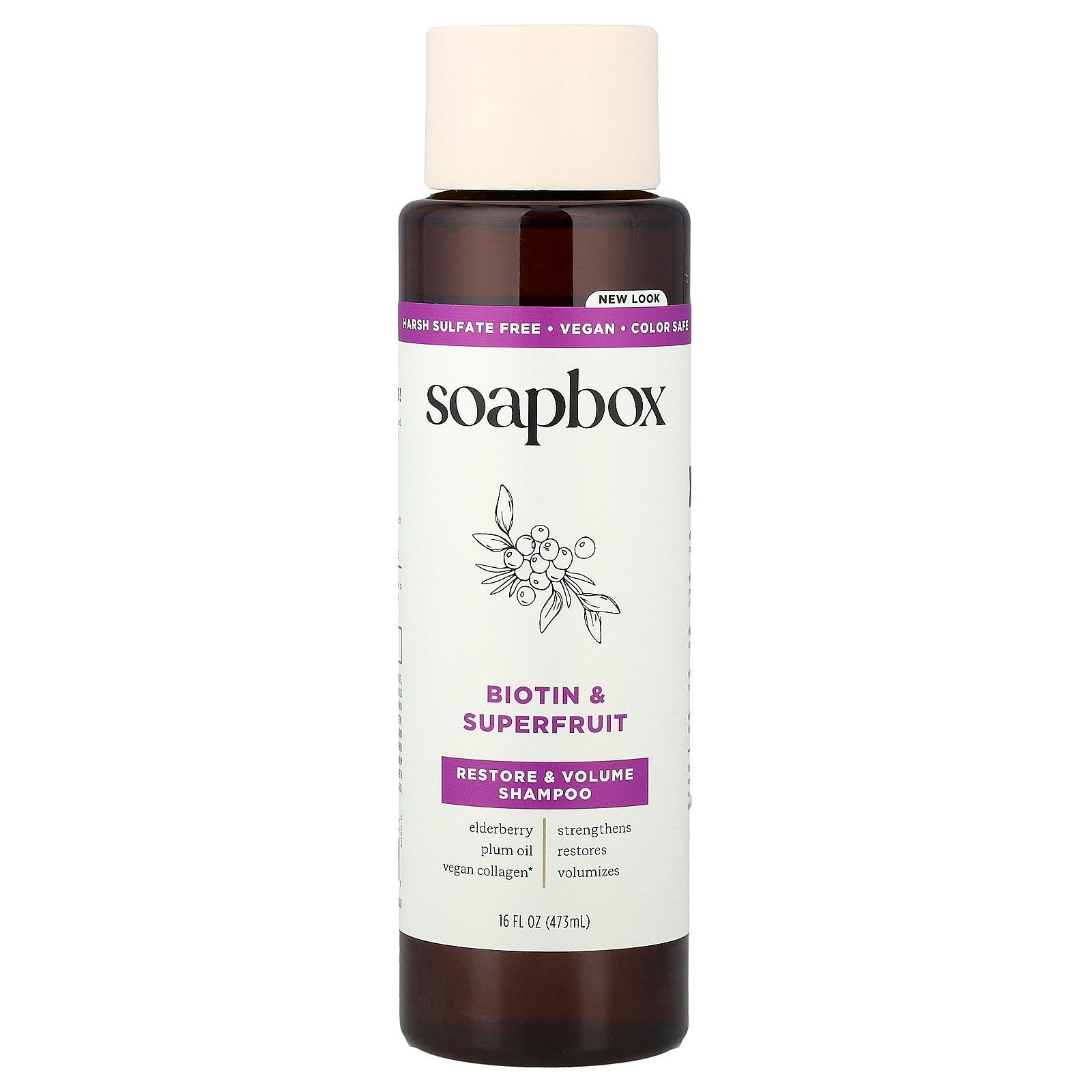 Soapbox, Restore & Volume Shampoo, Biotin & Superfruit, 16 fl oz (473 ml)