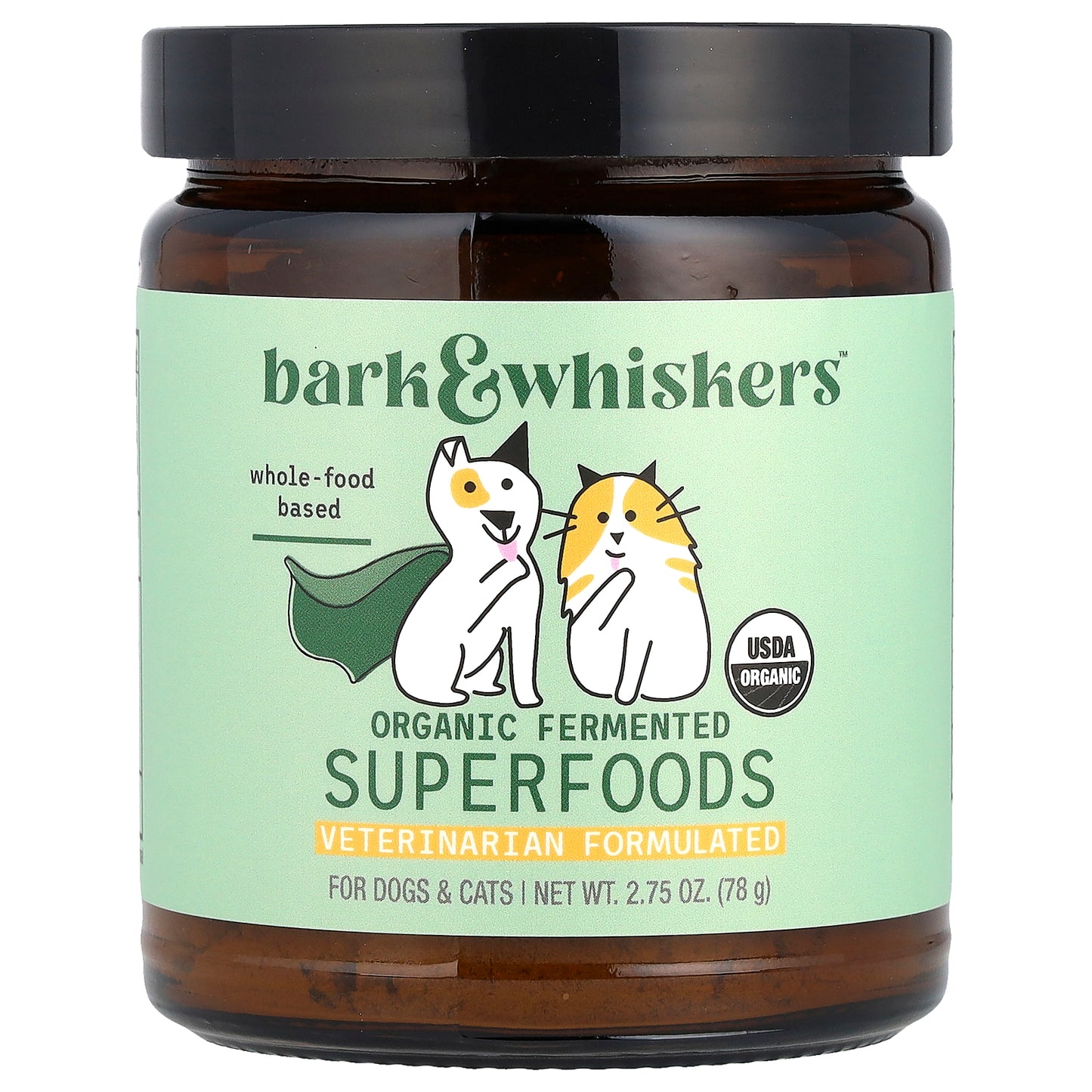 Dr. Mercola, Bark & Whiskers™, Organic Fermented SuperFoods, For Dogs & Cats, 2.75 oz (78 g)