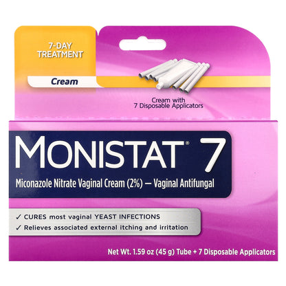 Monistat, 7-Day Treatment Cream, 7 Disposable Applicators + 1.59 oz (45 g) Tube
