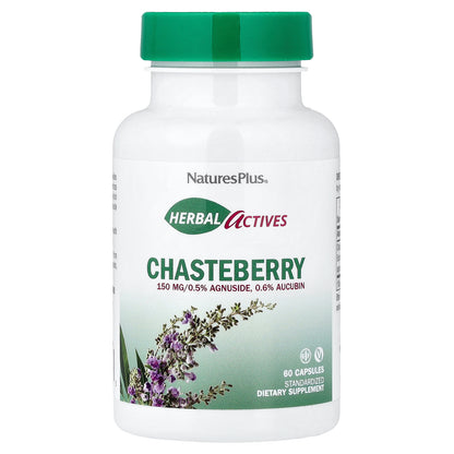 NaturesPlus, Herbal Actives, Chasteberry, 150 mg, 60 Capsules