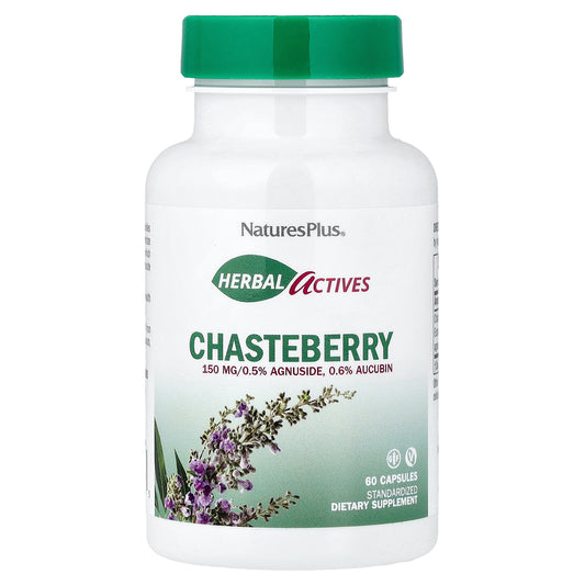NaturesPlus, Herbal Actives, Chasteberry, 150 mg, 60 Capsules