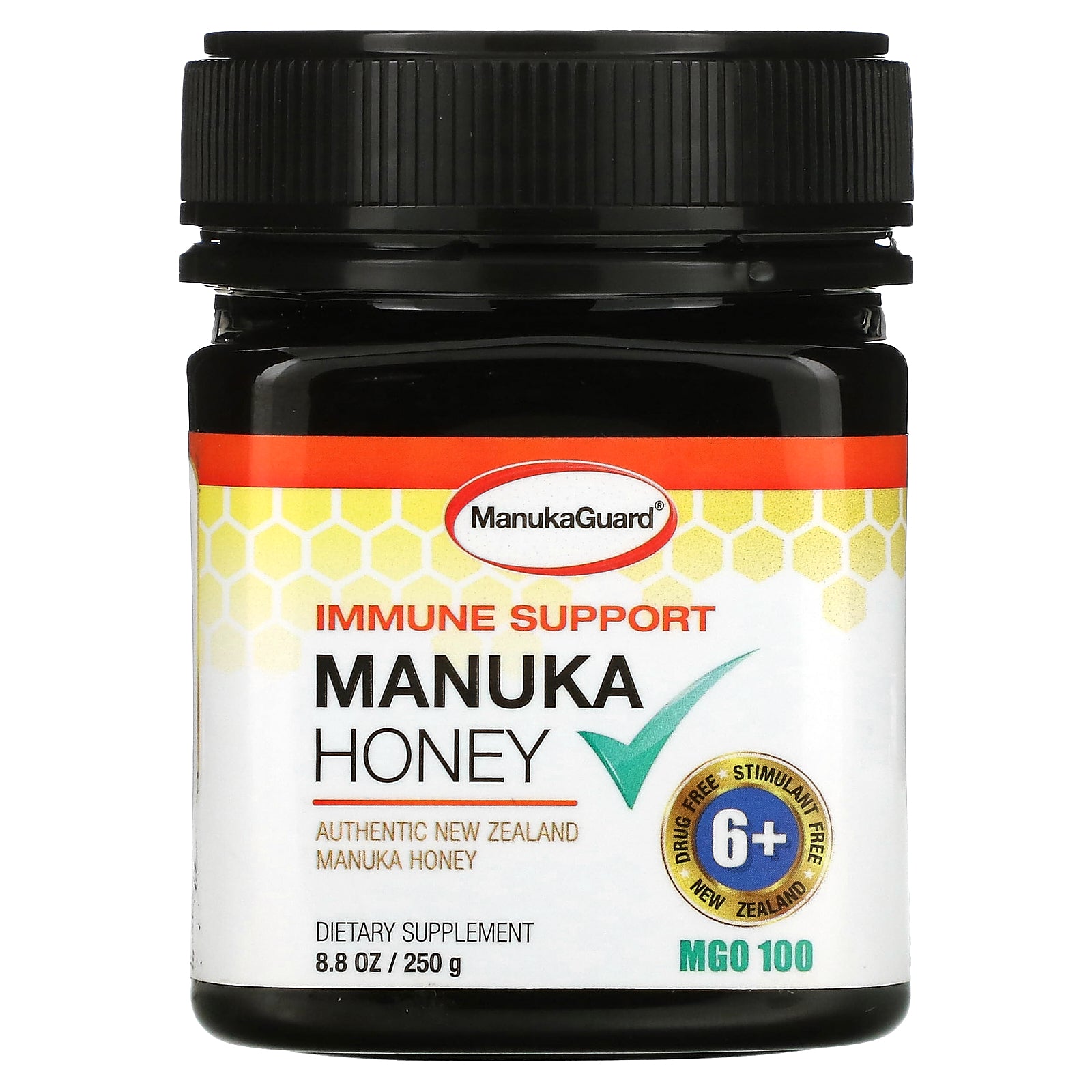 ManukaGuard, Manuka Honey, Immune Support, MGO 100, 8.8 oz (250 g)