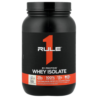 Rule One Proteins, R1 Protein™ Whey Isolate, Vanilla Creme, 1.98 lb (900 g)