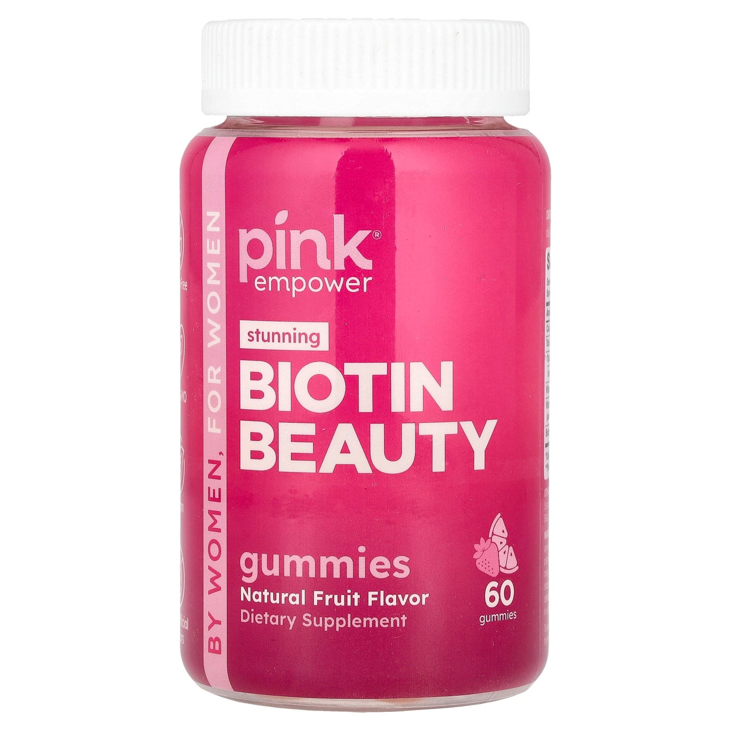 Pink, Biotin Beauty Gummies, Natural Fruit, 60 Gummies