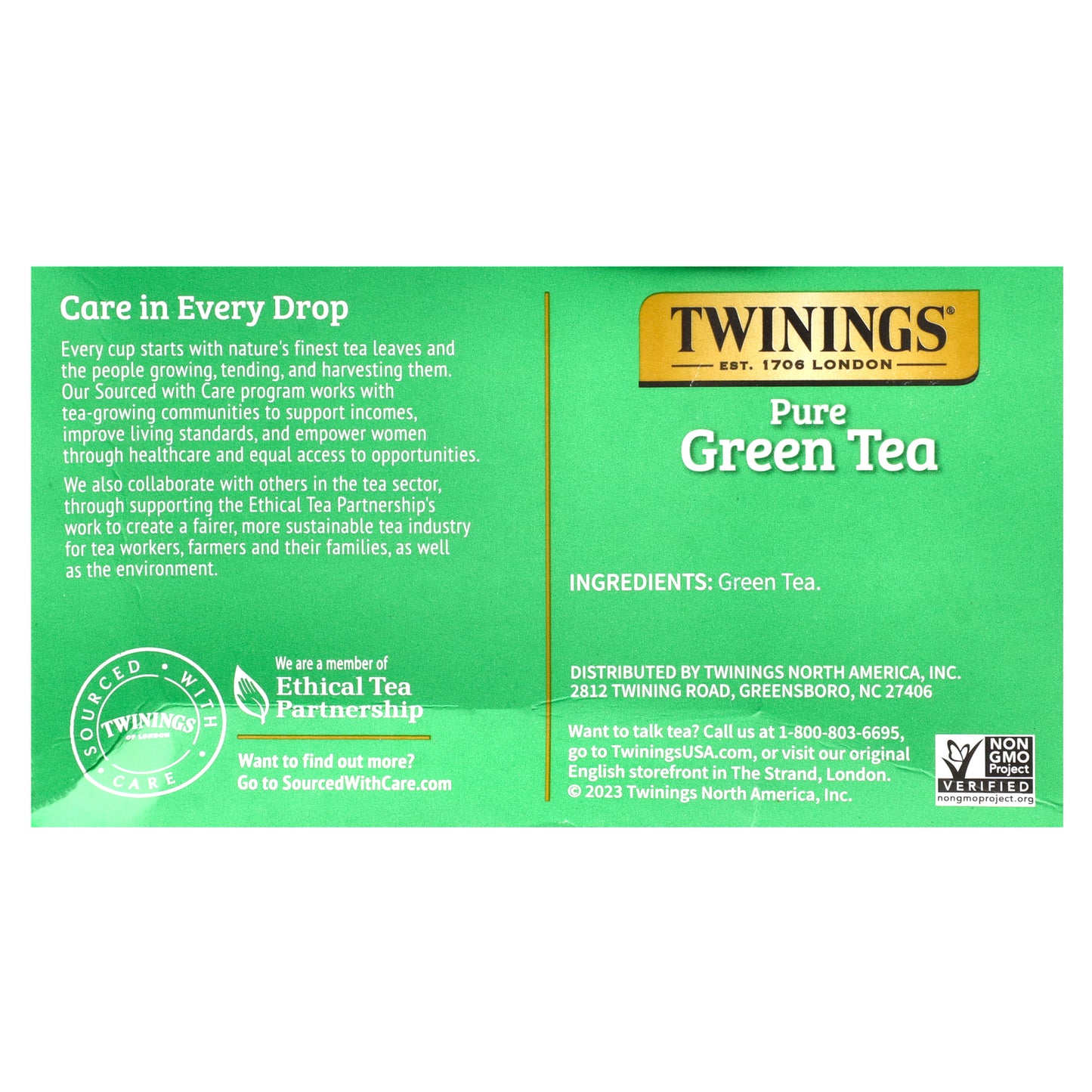 Twinings, Pure Green Tea, 50 Tea Bags, 3.53 oz (100 g)