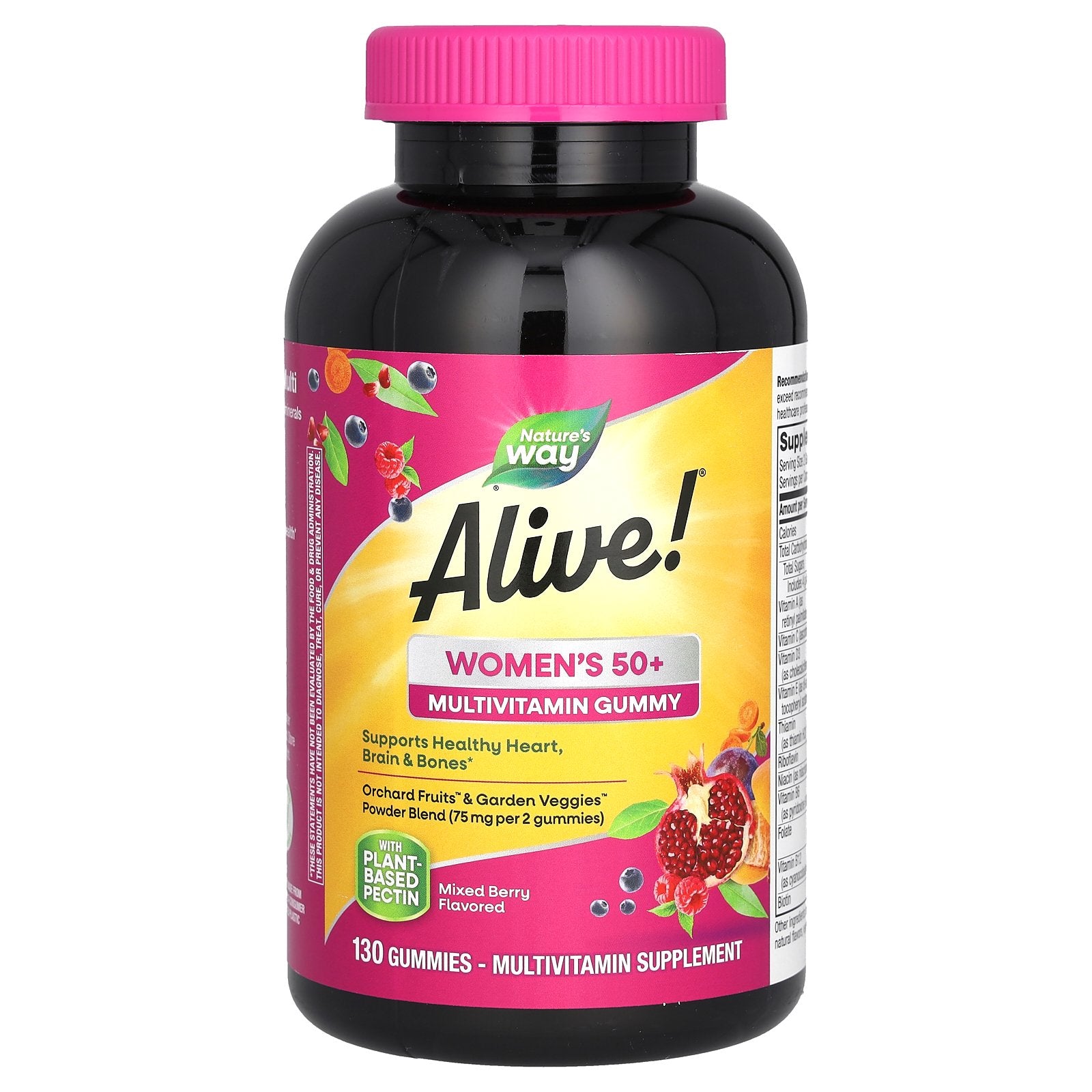 Nature's Way, Alive! Women's 50+ Gummy Multivitamins, Mixed Berry, 130 Gummies