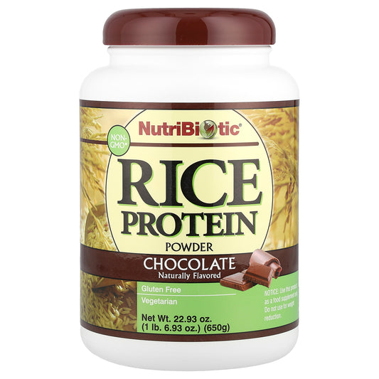 NutriBiotic, Rice Protein Powder, Chocolate, 1 lb 6.93 oz (650 g)