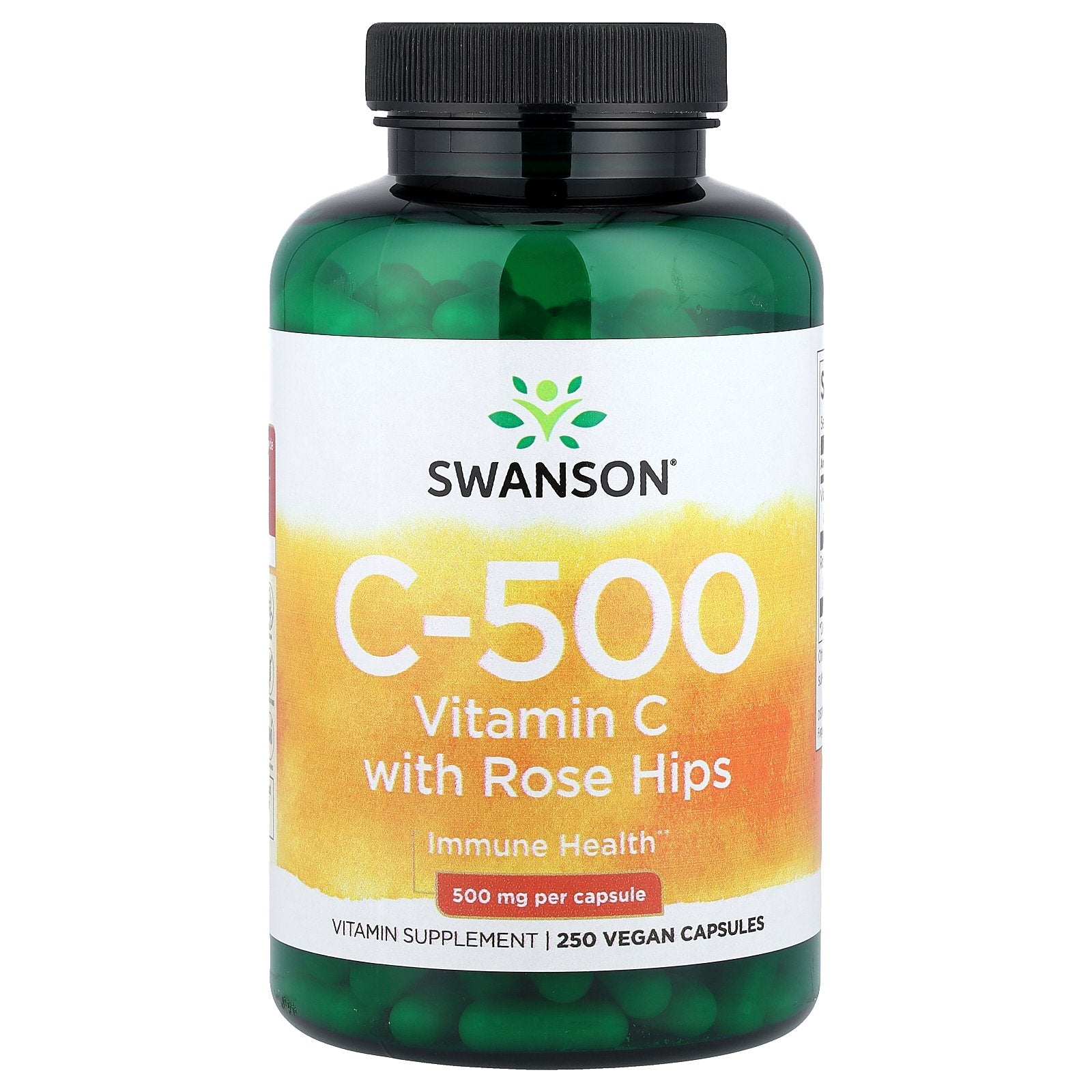 Swanson, C-500, Vitamin C With Rose Hips, 250 Vegan Capsules