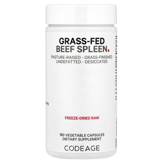 Codeage, Grass-Fed Beef Spleen, 180 Vegetable Capsules (500 mg per Capsule)