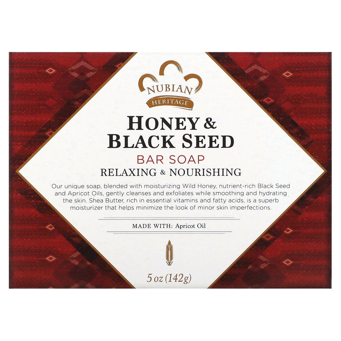 Nubian Heritage, Honey & Black Seed Bar Soap, 5 oz (142 g)