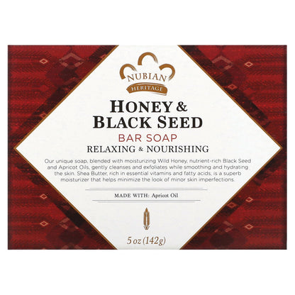 Nubian Heritage, Honey & Black Seed Bar Soap, 5 oz (142 g)