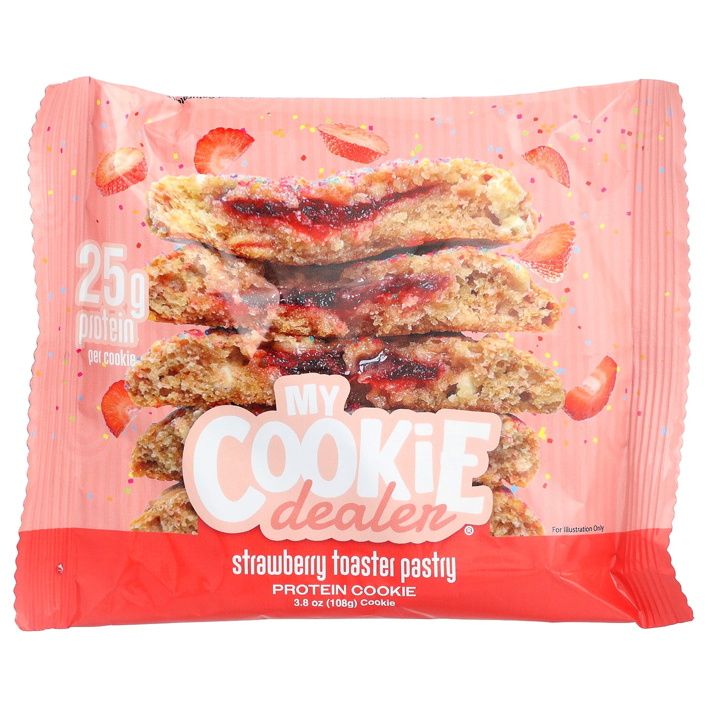 My Cookie Dealer Protein, Protein Cookie, Strawberry Toaster Pastry, 12 Cookies, 3.8 oz (108 g) Each