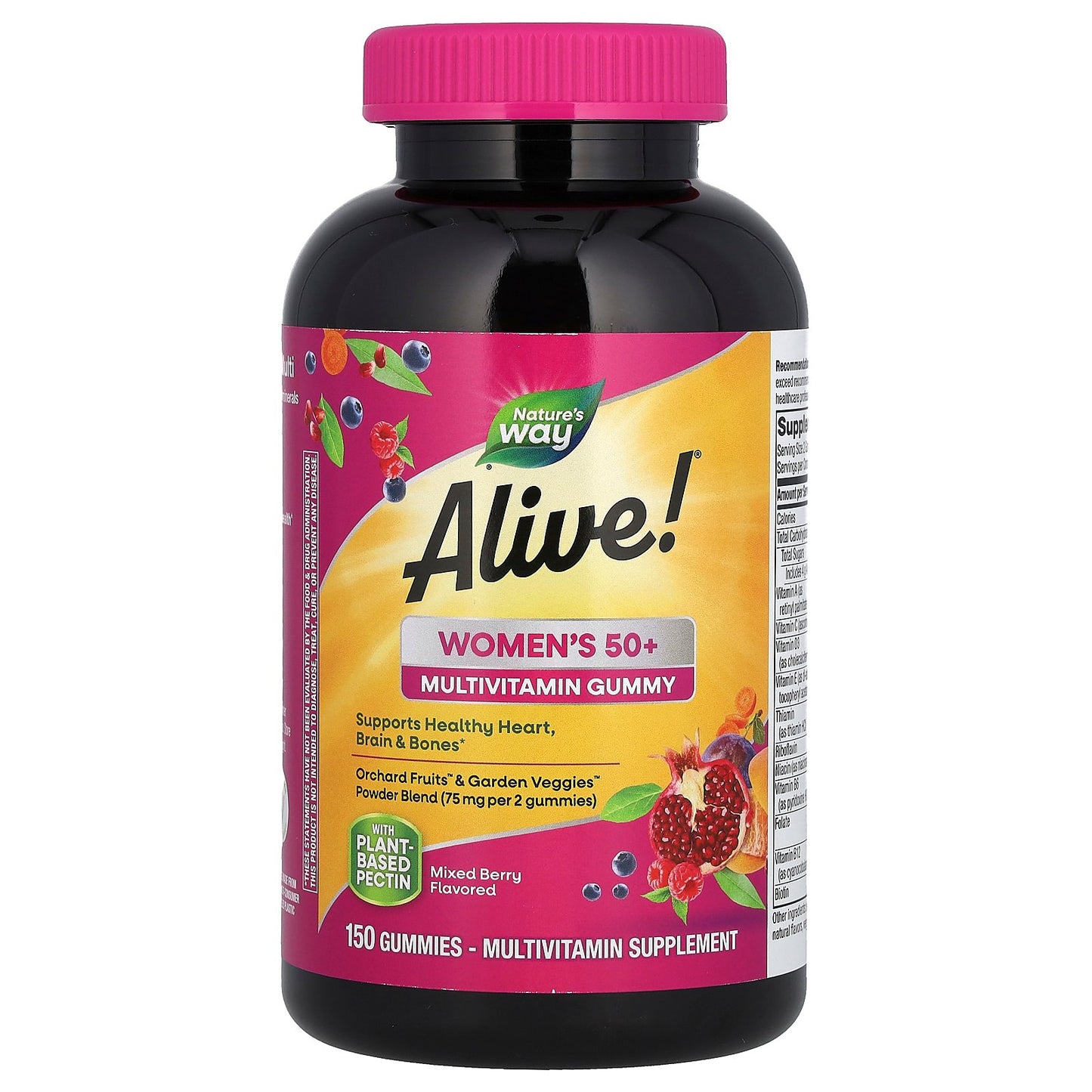 Nature's Way, Alive! Women's 50+ Gummy Multivitamin, Mixed Berry, 150 Gummies