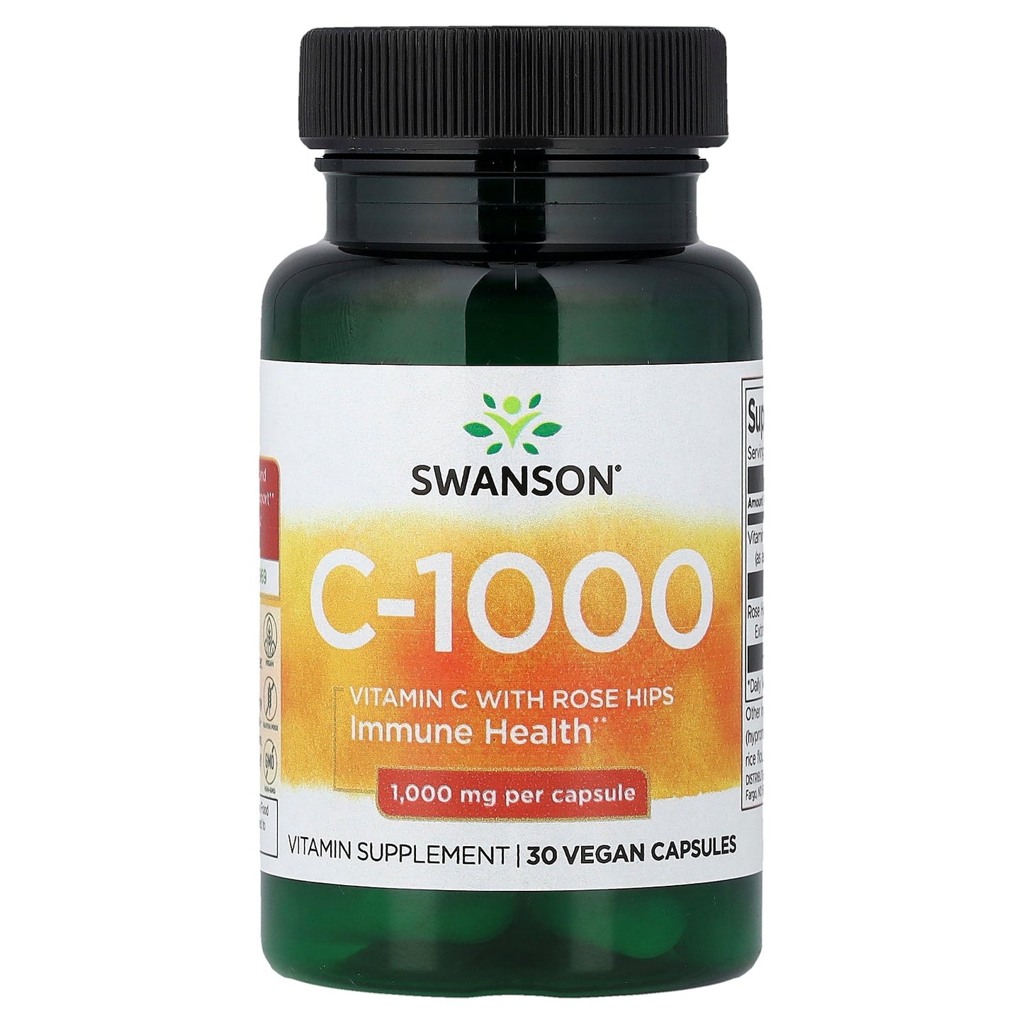 Swanson, C-1000 with Rose Hips, 30 Vegan Capsules