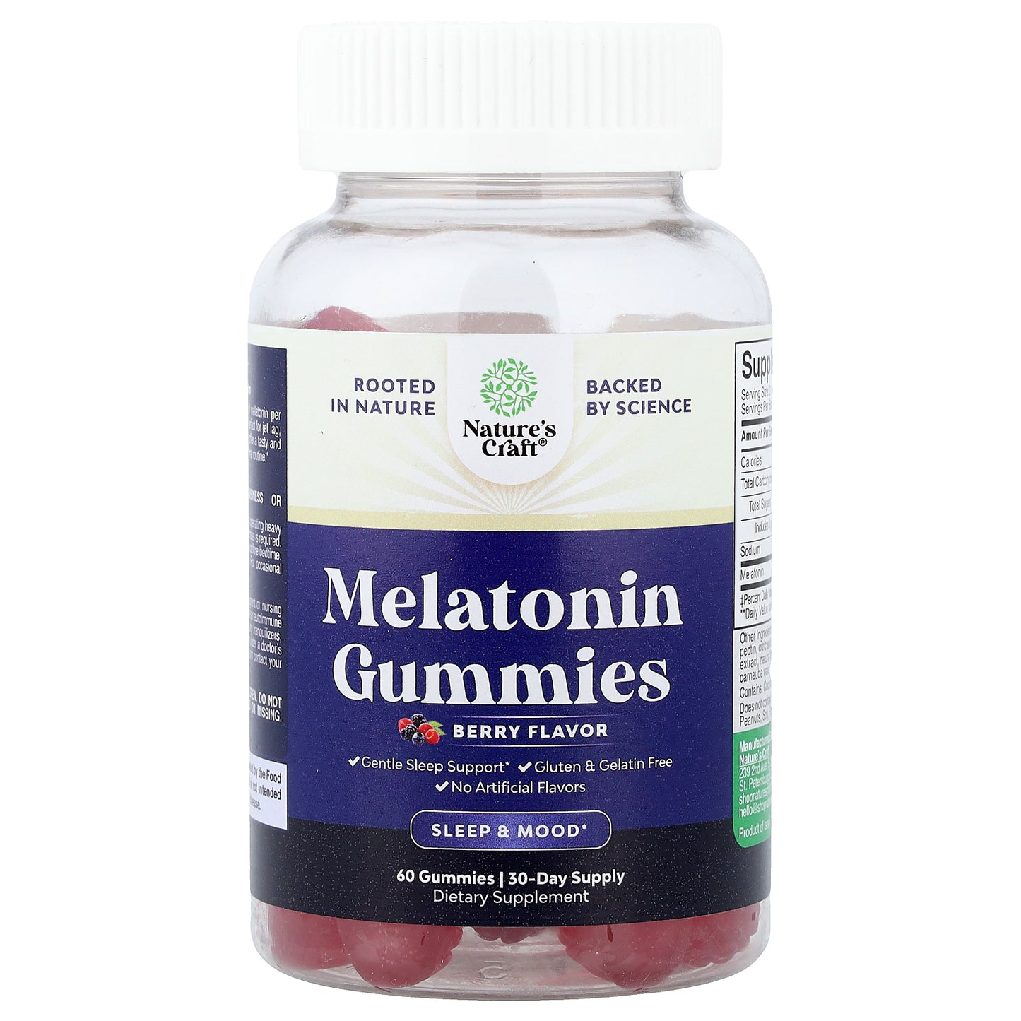 Nature's Craft, Melatonin Gummies, Berry, 60 Gummies