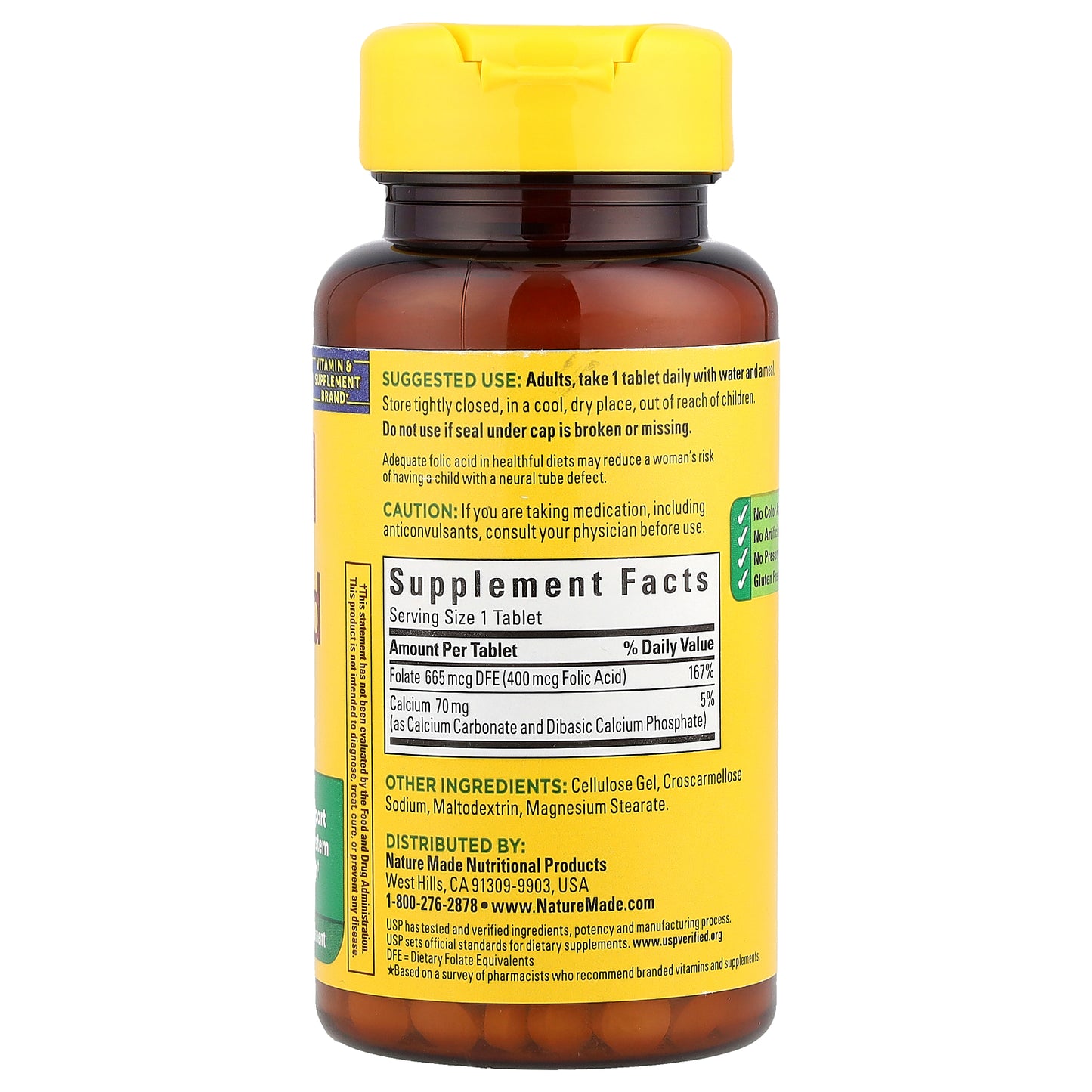 Nature Made, Folic Acid, 250 Tablets