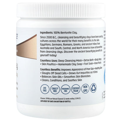 Trace, TM Skincare, Bentonite Clay, 16 oz (454 g)