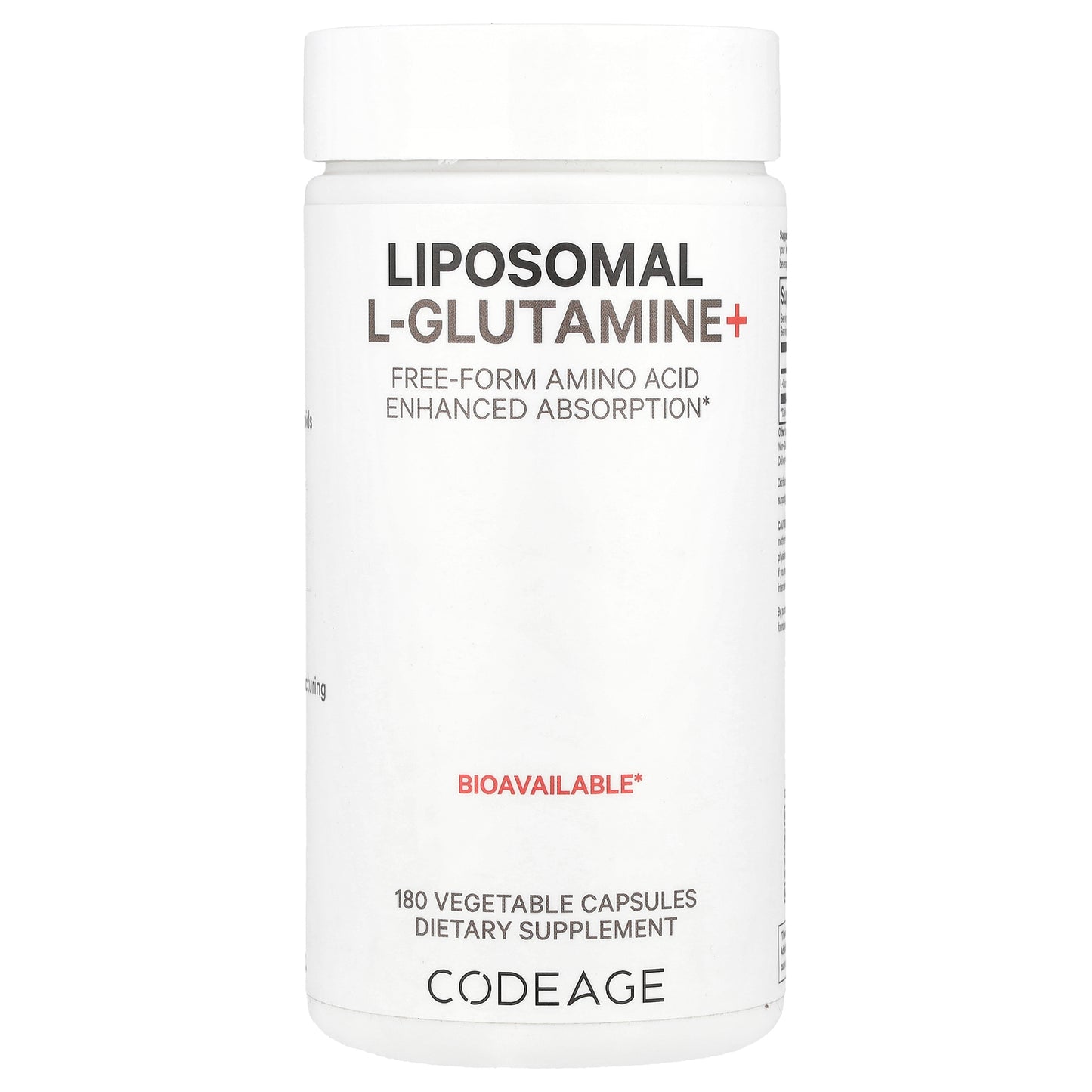 Codeage, Liposomal L-Glutamine+, 180 Vegetable Capsules (500 mg per Capsule)