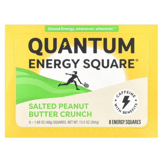 Quantum Energy Square, Salted Peanut Butter Crunch, 8 Squares, 1.69 oz (48 g) Each