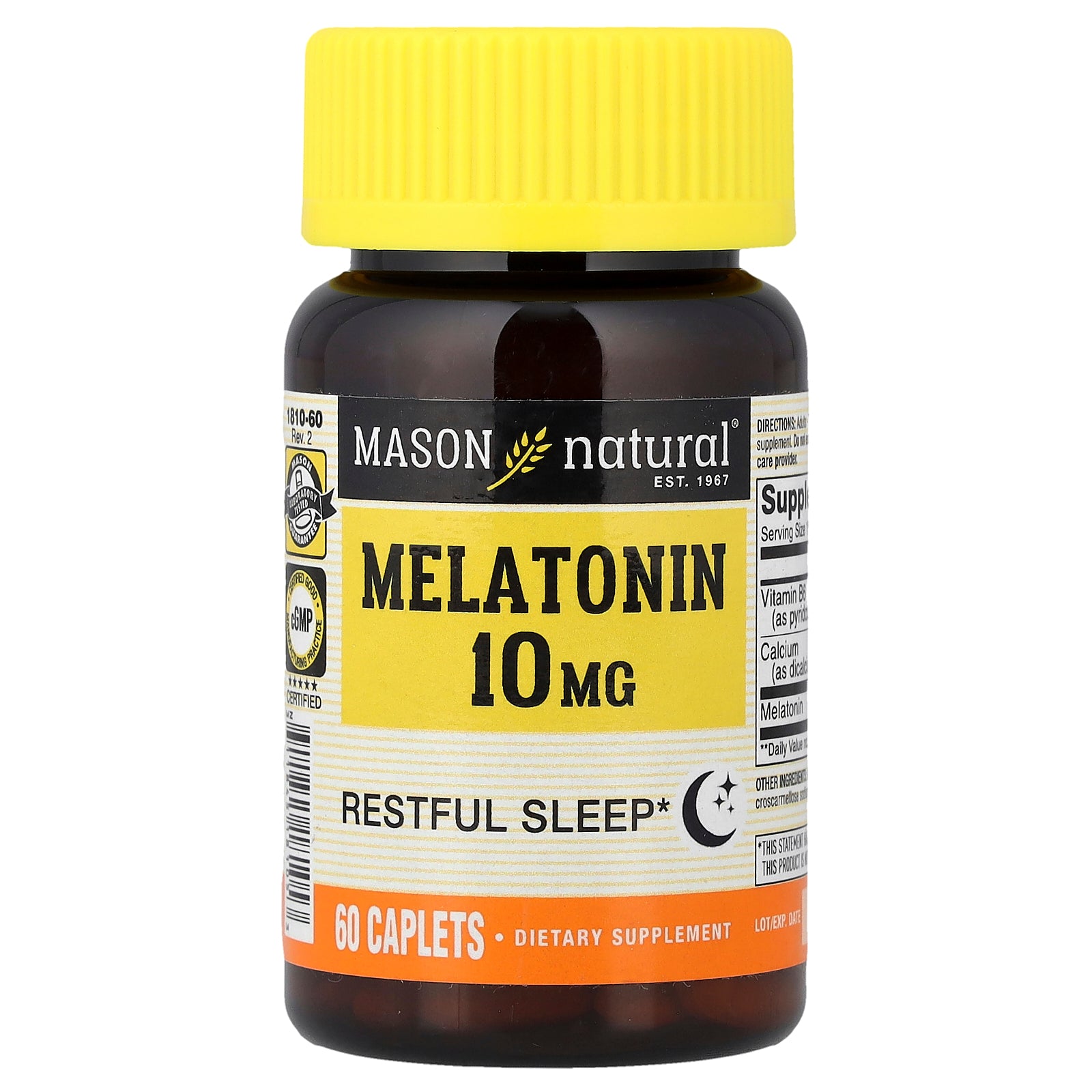 Mason Natural, Melatonin, 10 mg, 60 Caplets