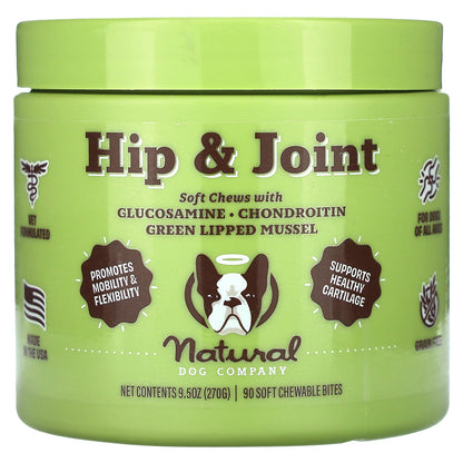 Natural Dog Company, Hip & Joint, For Dogs, All Ages, 90 Soft Chewable Bites, 9.5 oz (270 g)