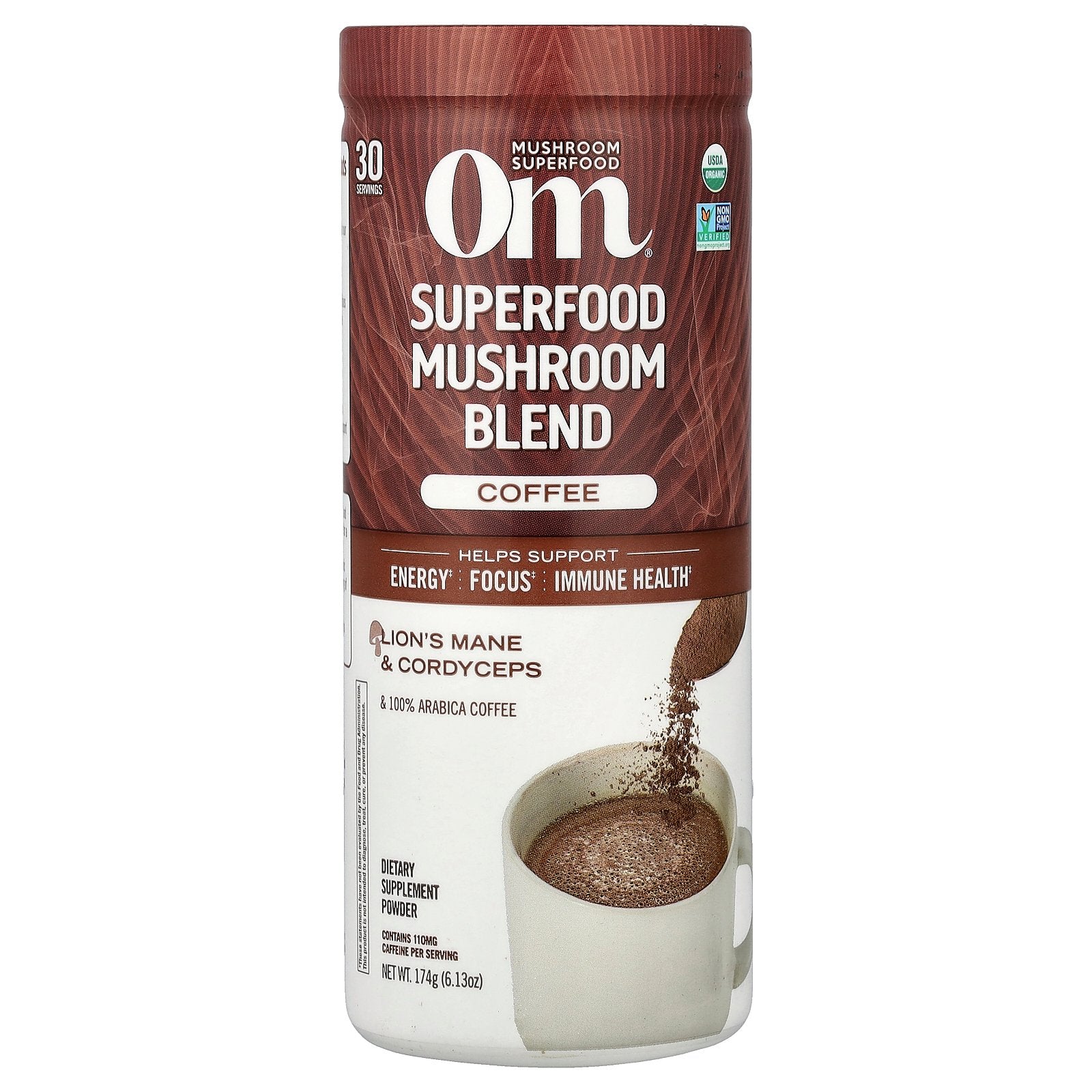 Om Mushrooms, Superfood Mushroom Blend, Coffee , 6.13 oz (174 g)