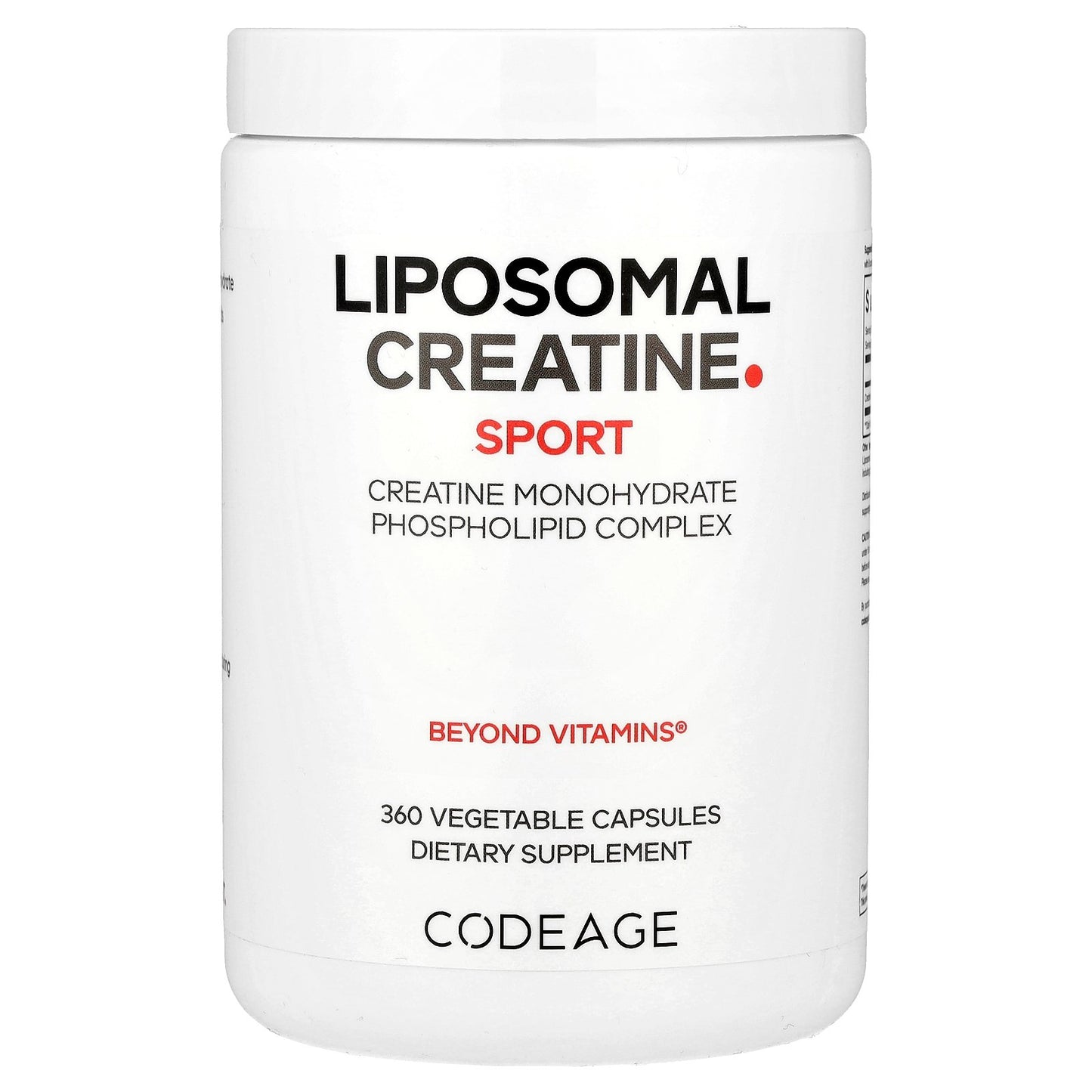 Codeage, Sport, Liposomal Creatine, 360 Vegetable Capsules (625 mg per Capsule)