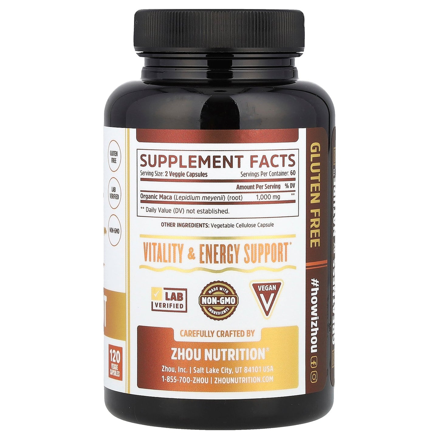 Zhou Nutrition, Maca Root, 1,000 mg, 120 Veggie Capsules (500 mg per Capsule)