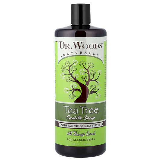 Dr. Woods, Tea Tree Castle Soap with Fair Trade Shea Butter, For All Skin Types, 32 fl oz (946 ml)