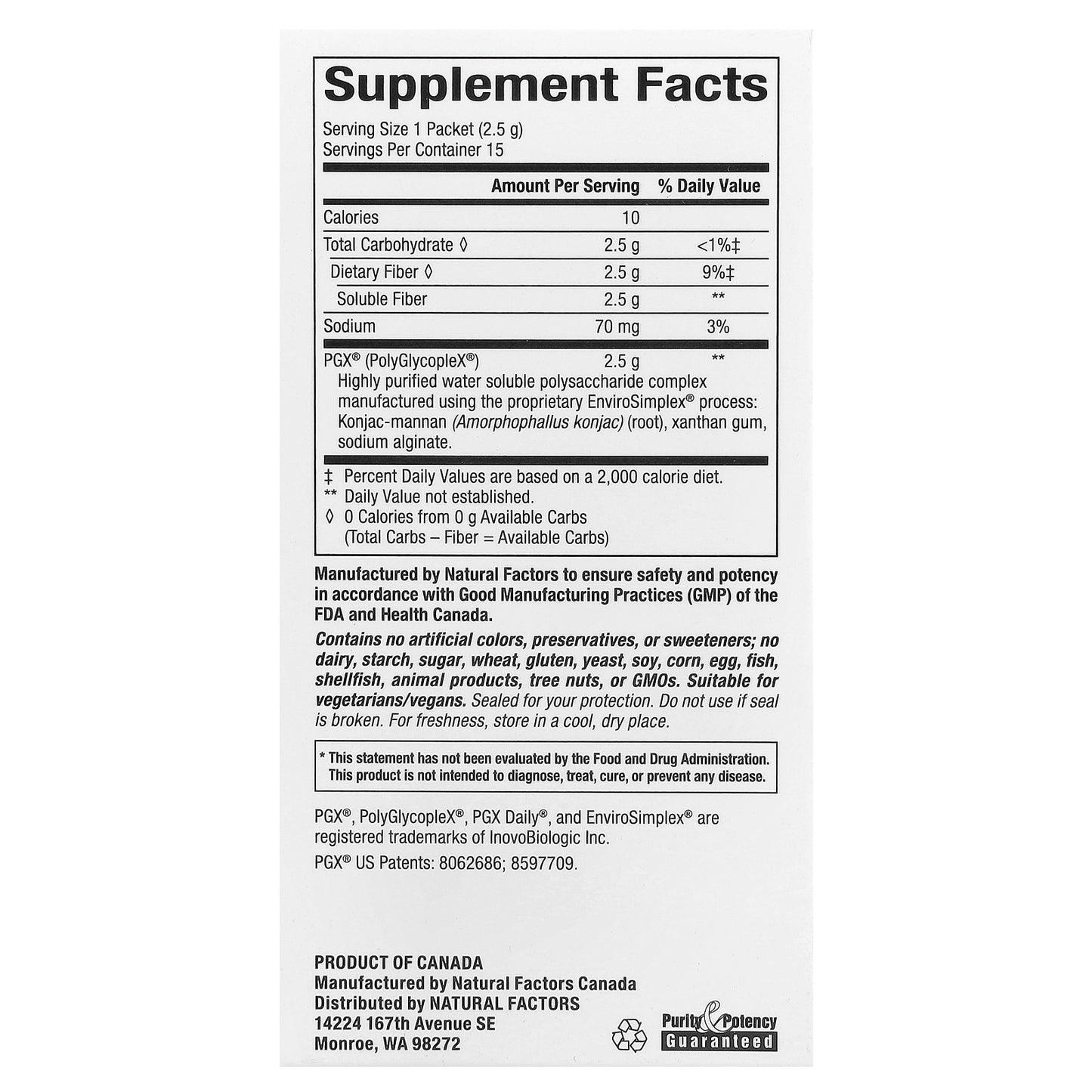 Natural Factors, PGX® Daily, Singles, 15 Sticks, 2.5 g Per Stick