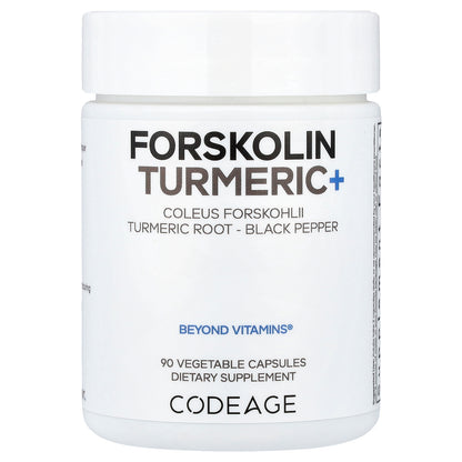 Codeage, Forskolin Turmeric+, 90 Vegetable Capsules