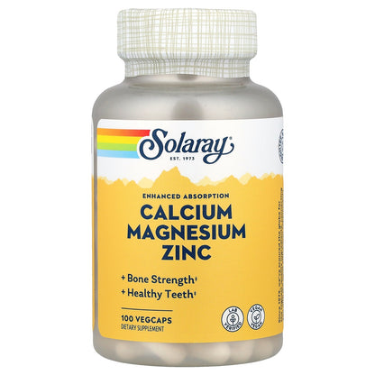 Solaray, Calcium Magnesium Zinc, 100 VegCaps