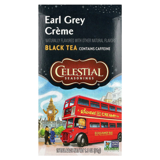 Celestial Seasonings, Black Tea, Earl Grey Creme, 16 Tea Bags, 1.1 oz (31 g)