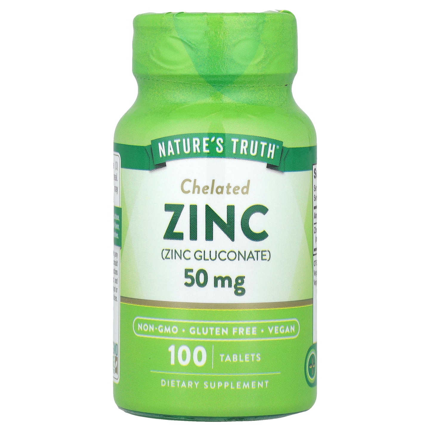 Nature's Truth, Zinc, Chelated , 50 mg, 100 Tablets