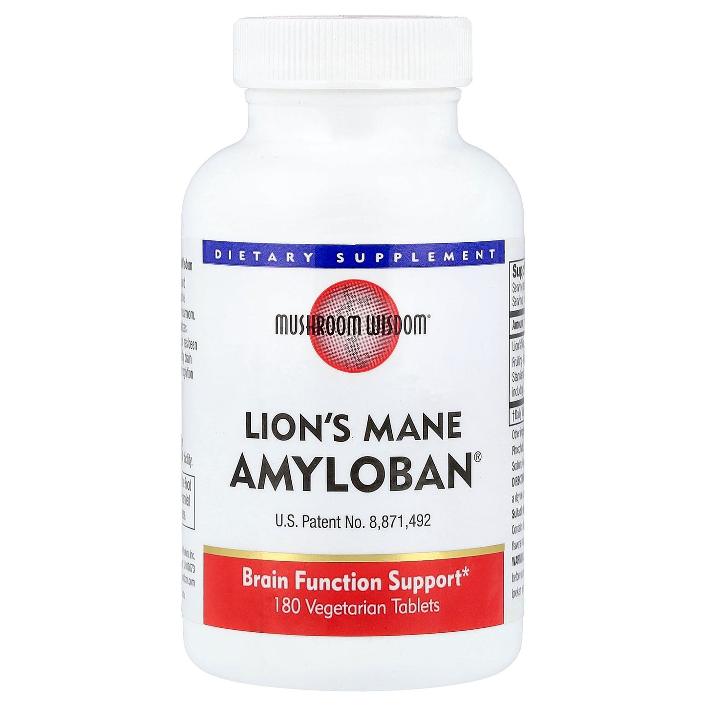 Mushroom Wisdom, Lion's Mane Amyloban®, 180 Vegetarian Tablets