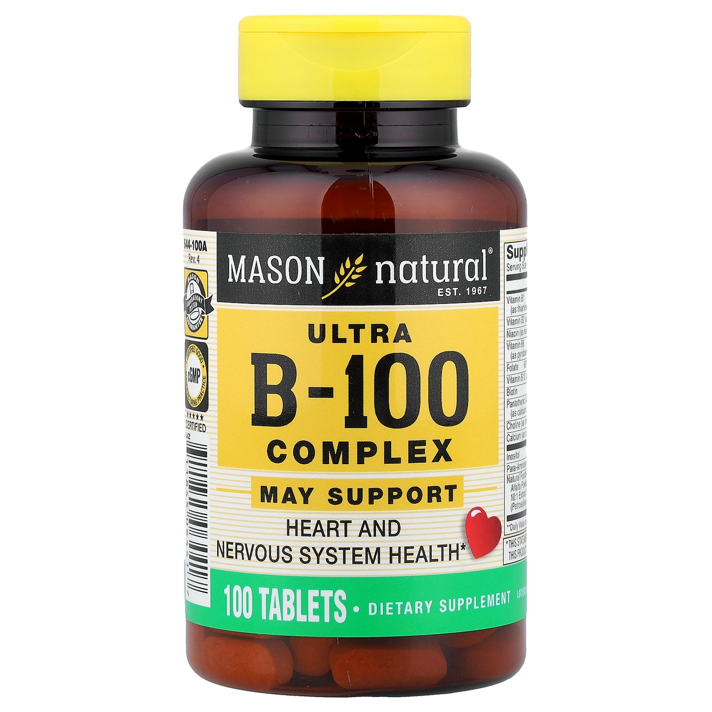 Mason Natural, Ultra B-100 Complex, 100 Tablets