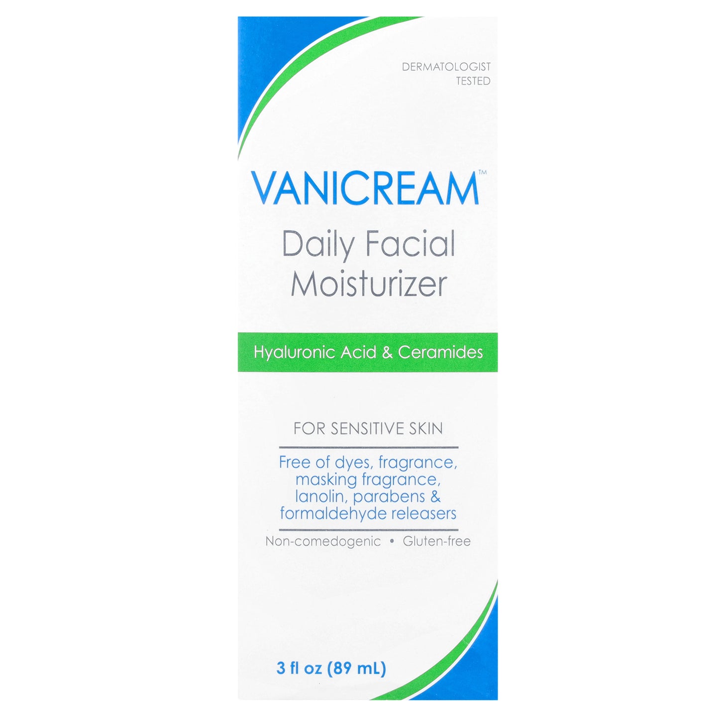 Vanicream, Daily Facial Moisturizer For Sensitive Skin, Fragrance Free, 3 fl oz (89 ml)