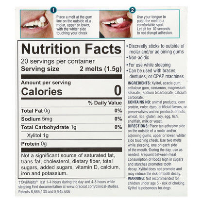 OraCoat, XyliMelts® Dry Mouth, Cinnamon, 40 Melts