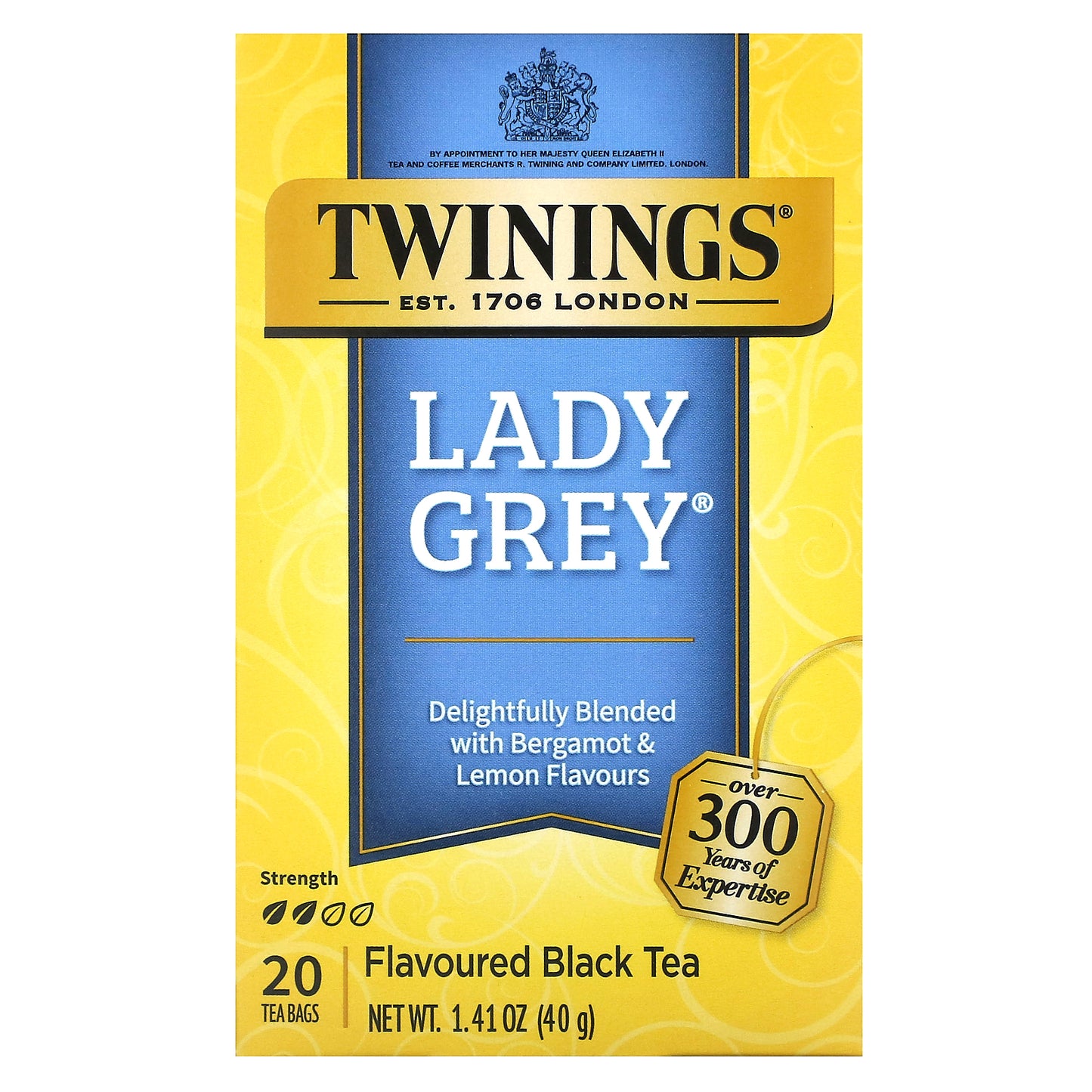 Twinings, Flavored Black Tea, Lady Grey , 20 Tea Bags, 1.41 oz (40 g)