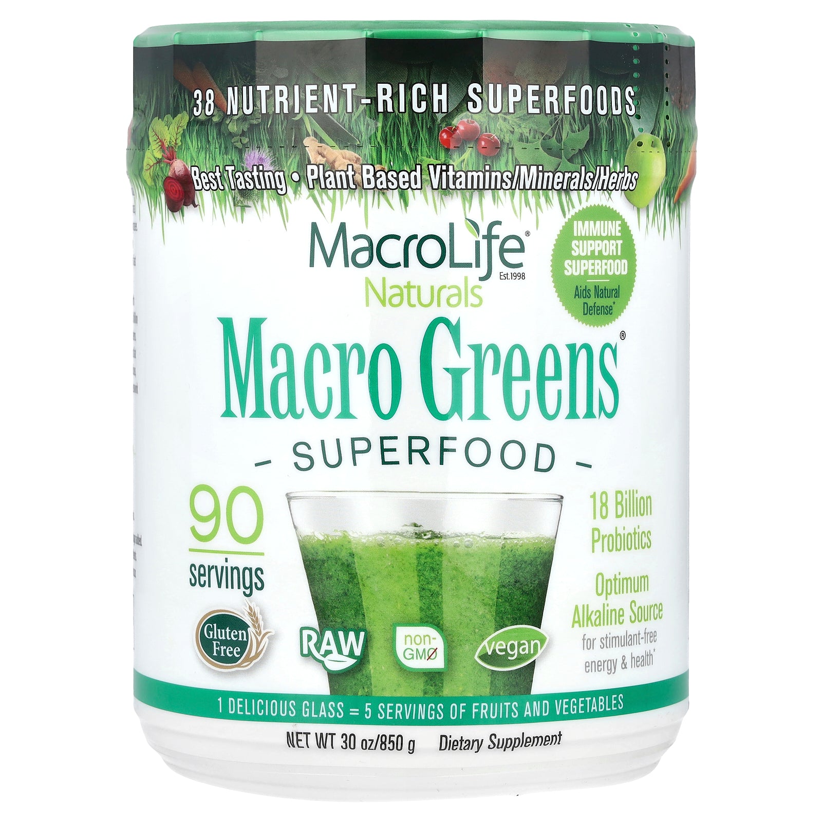 Macrolife Naturals, Macro Greens, Superfood, 30 oz (850 g)