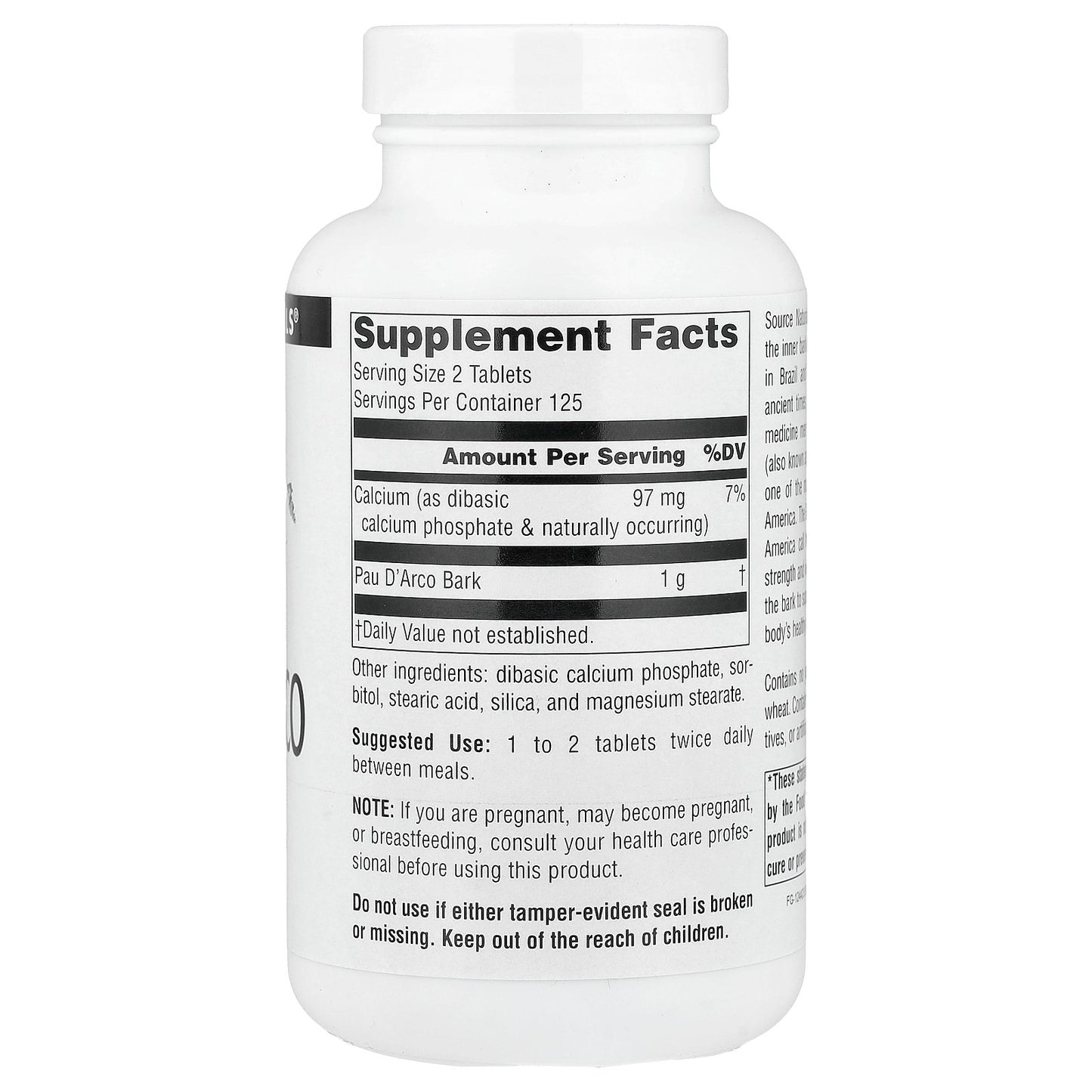 Source Naturals, Pau D'Arco, 500 mg, 250 Tablets