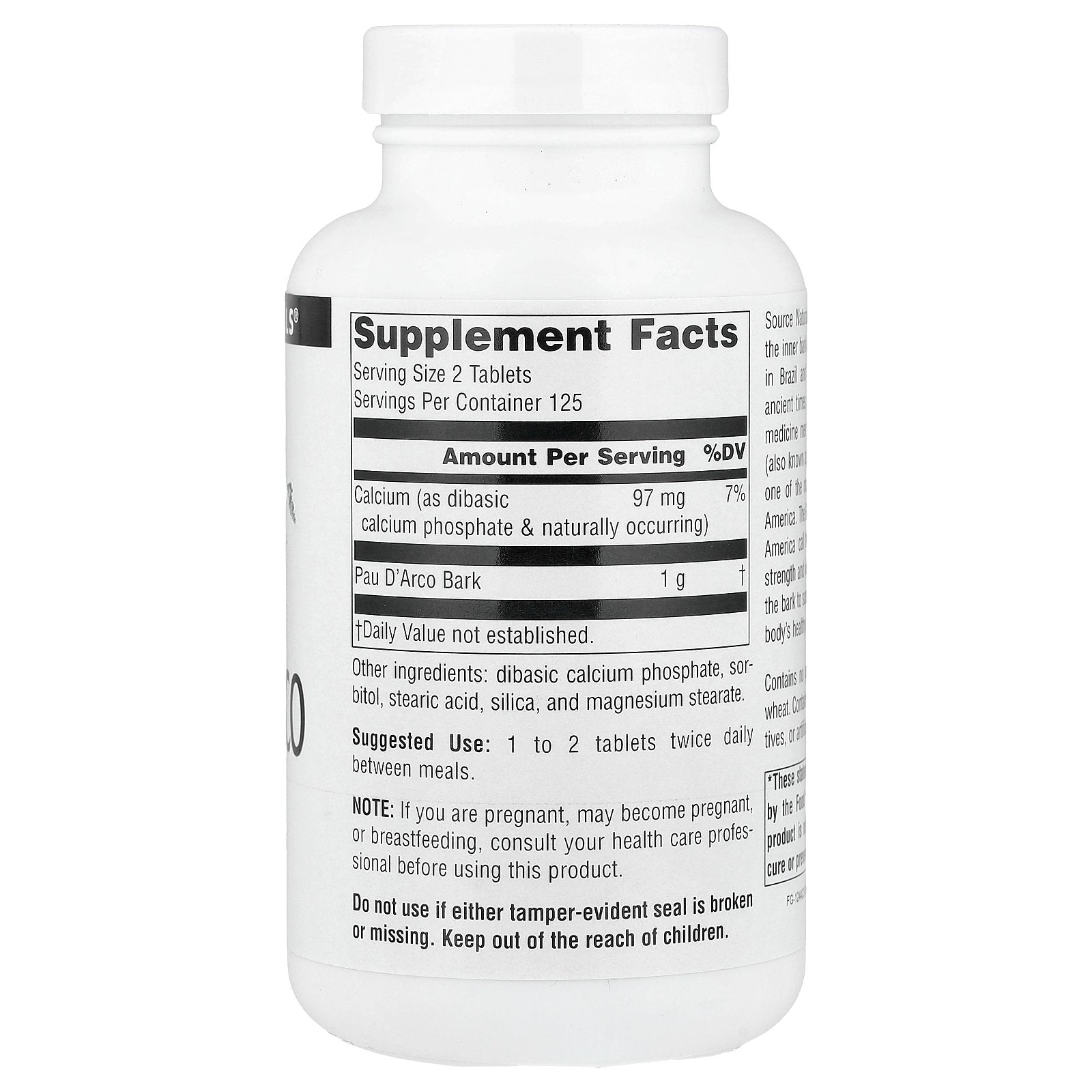 Source Naturals, Pau D'Arco, 500 mg, 250 Tablets