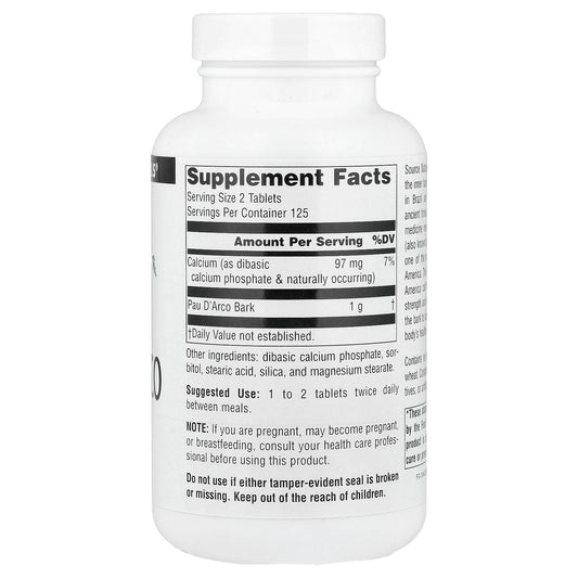 Source Naturals, Pau D'Arco, 500 mg, 250 Tablets