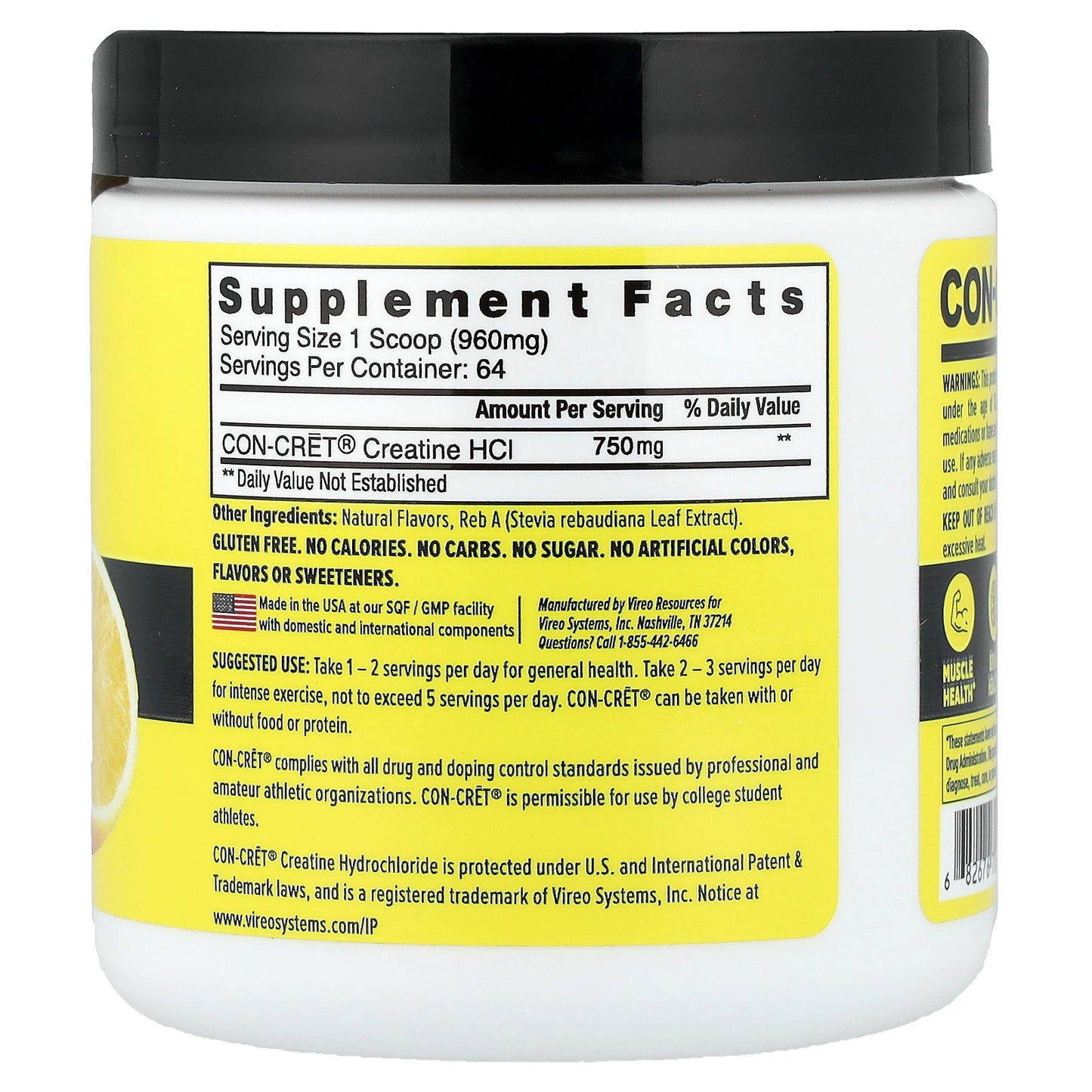 Con-Cret, Creatine HCl, Lemon-Lime, 2.2 oz (61.4 g)