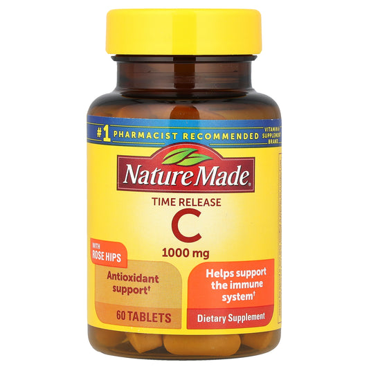 Nature Made, Vitamin C with Rose Hips, Time Release, 1,000 mg, 60 Tablets