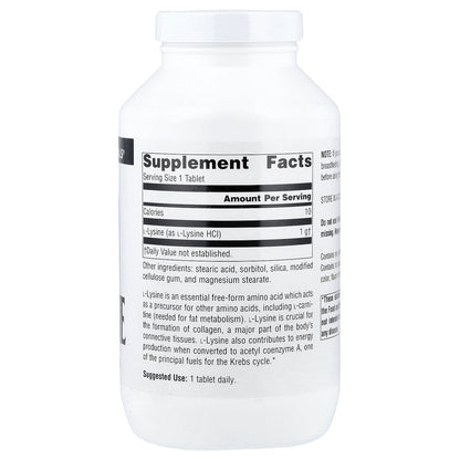 Source Naturals, L-Lysine, 1,000 mg, 200 Tablets