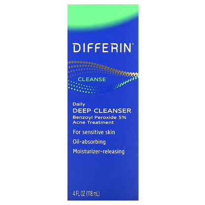 Differin, Daily Deep Cleanser, Sensitive Skin, 4 fl oz (118 ml)